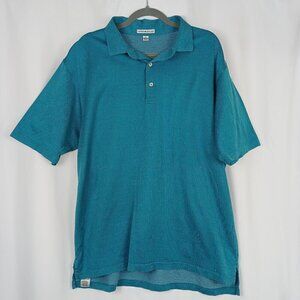 PETER MILLAR Golf Polo Shirt Men's Blue Short Sleeve Size Xl Cotton